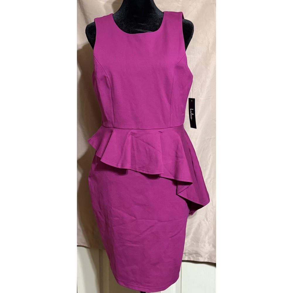 Lulus - Women's Large Here‎ & Vow Bodycon Dress Sleeveless Magenta